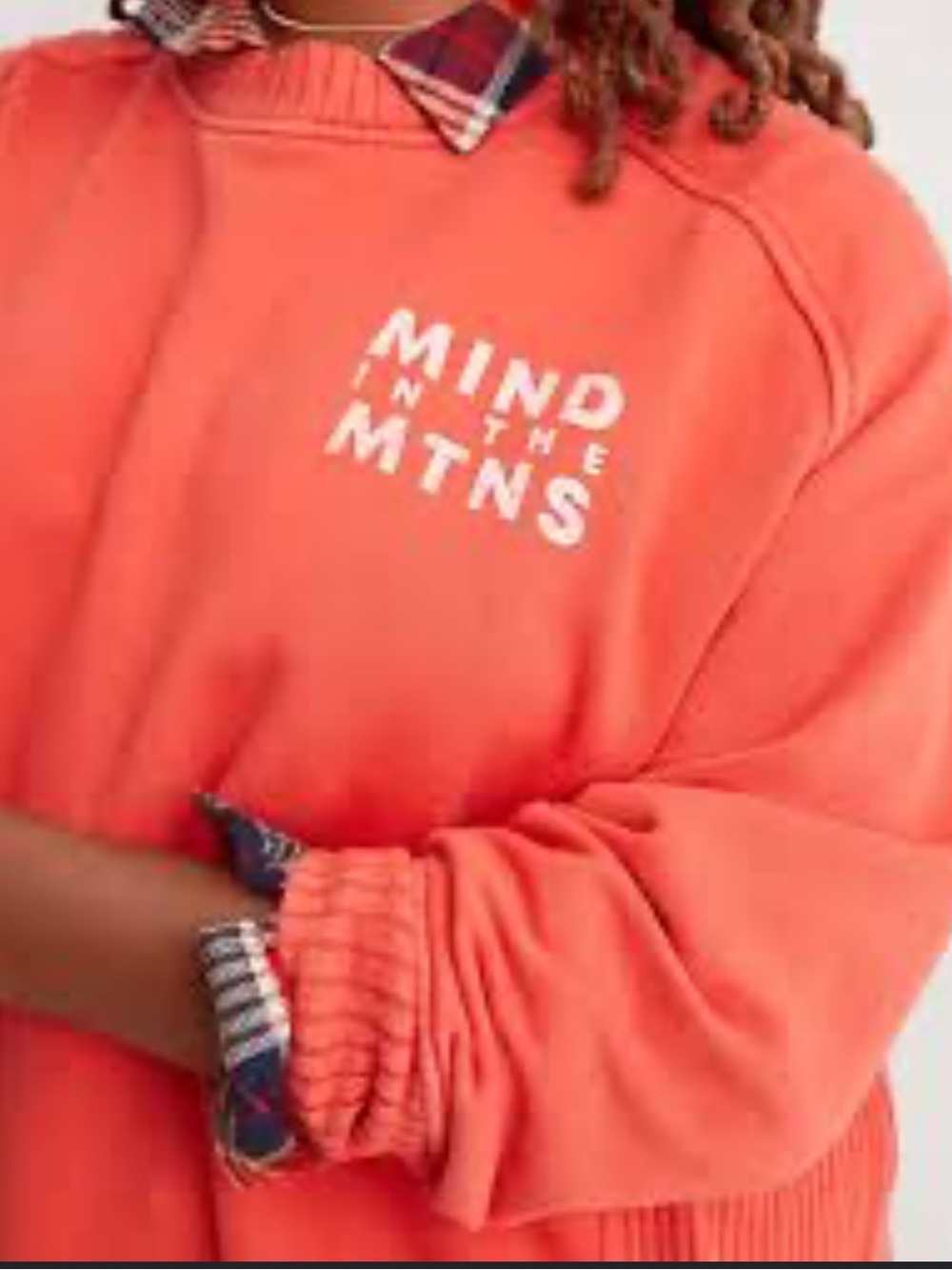 AERIE “Mind The MTNS” Red Sun Washed Crewneck Sweatshirt